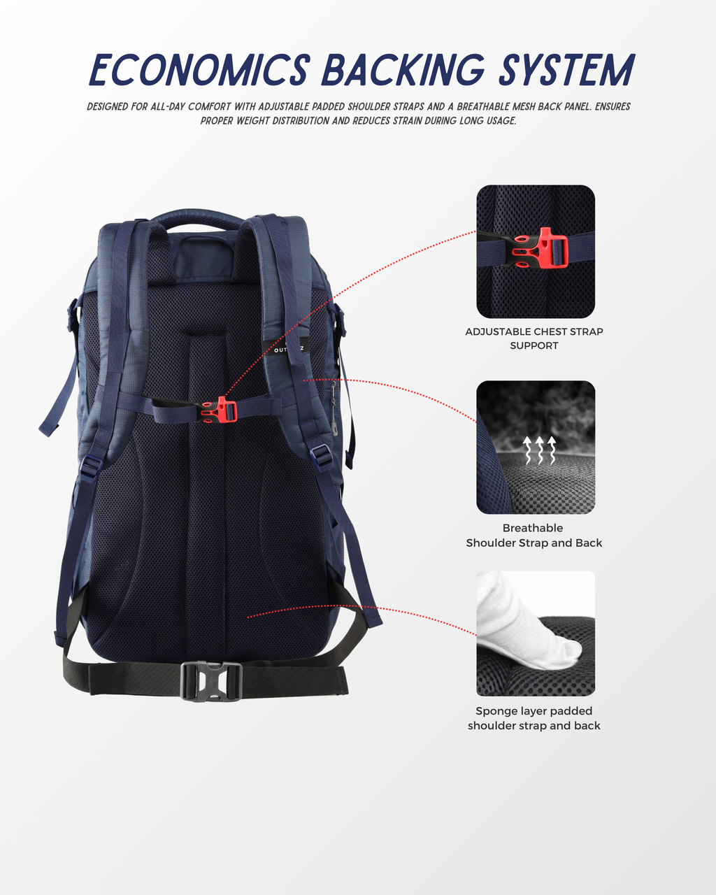 TANENT 60L Travel & Trekking Backpack with Laptop Sleeve