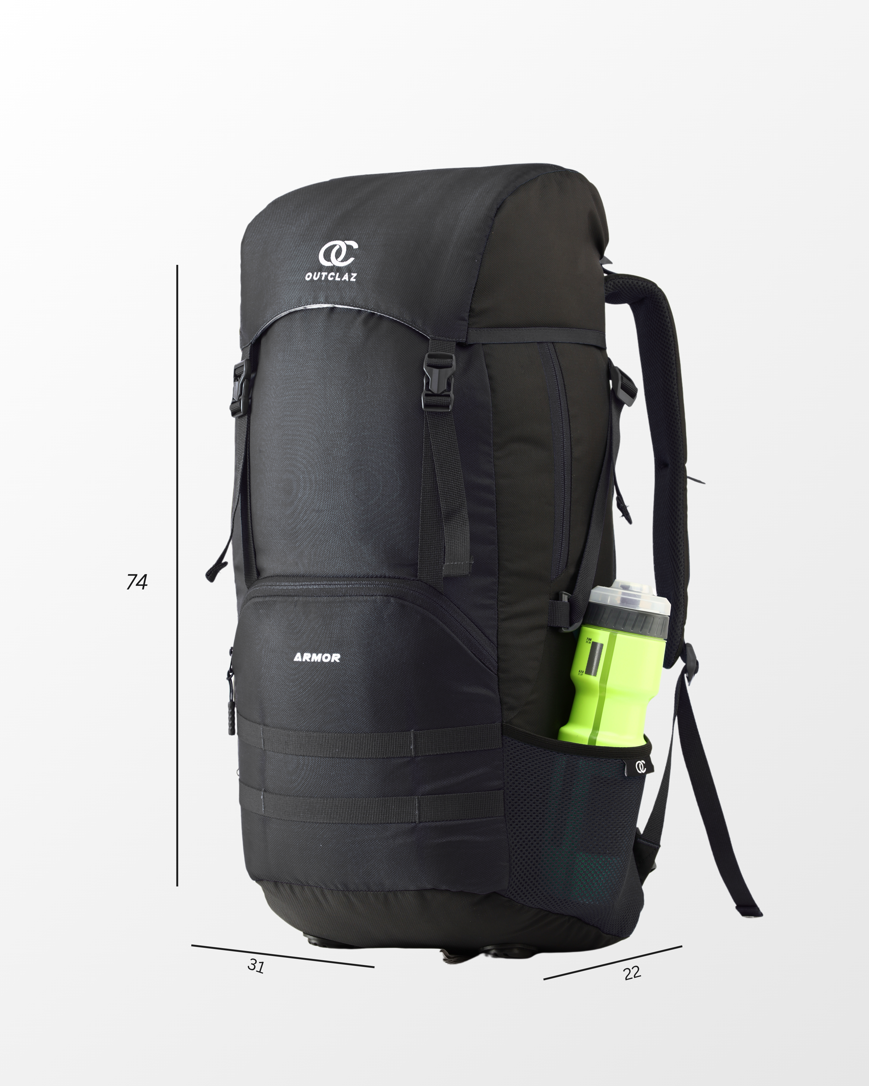 ARMOR-50 50L Trekking Backpack with Laptop Sleeve | Heavy-Duty Travel Bag