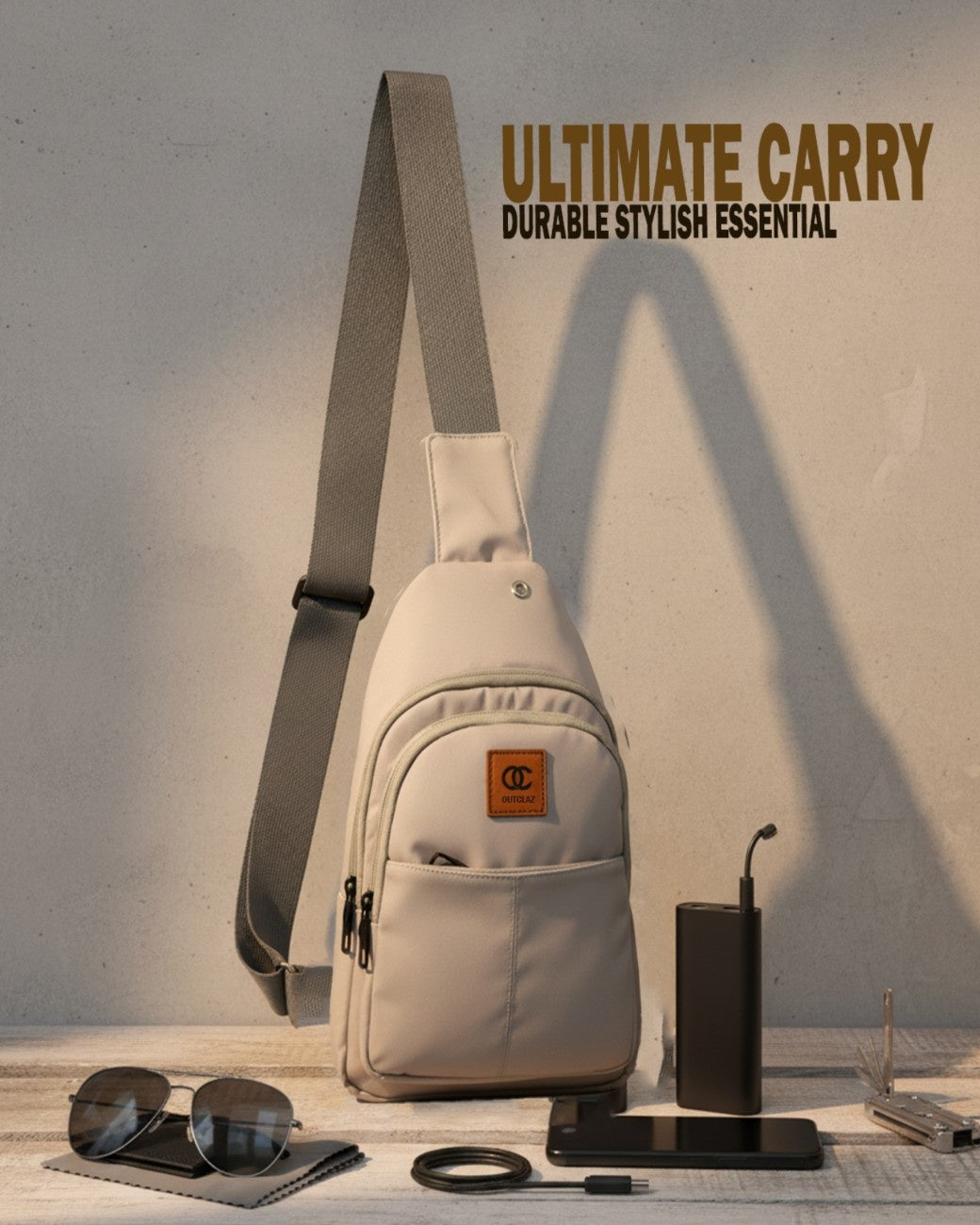 Jess-4 Sling Bag for Men & Women | Water-Resistant Lightweight Crossbody Bag with 3 Compartments