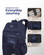 OUTCLAZ Ember 40L laptop backpack with laptop sleeve and adjustable shoulder straps