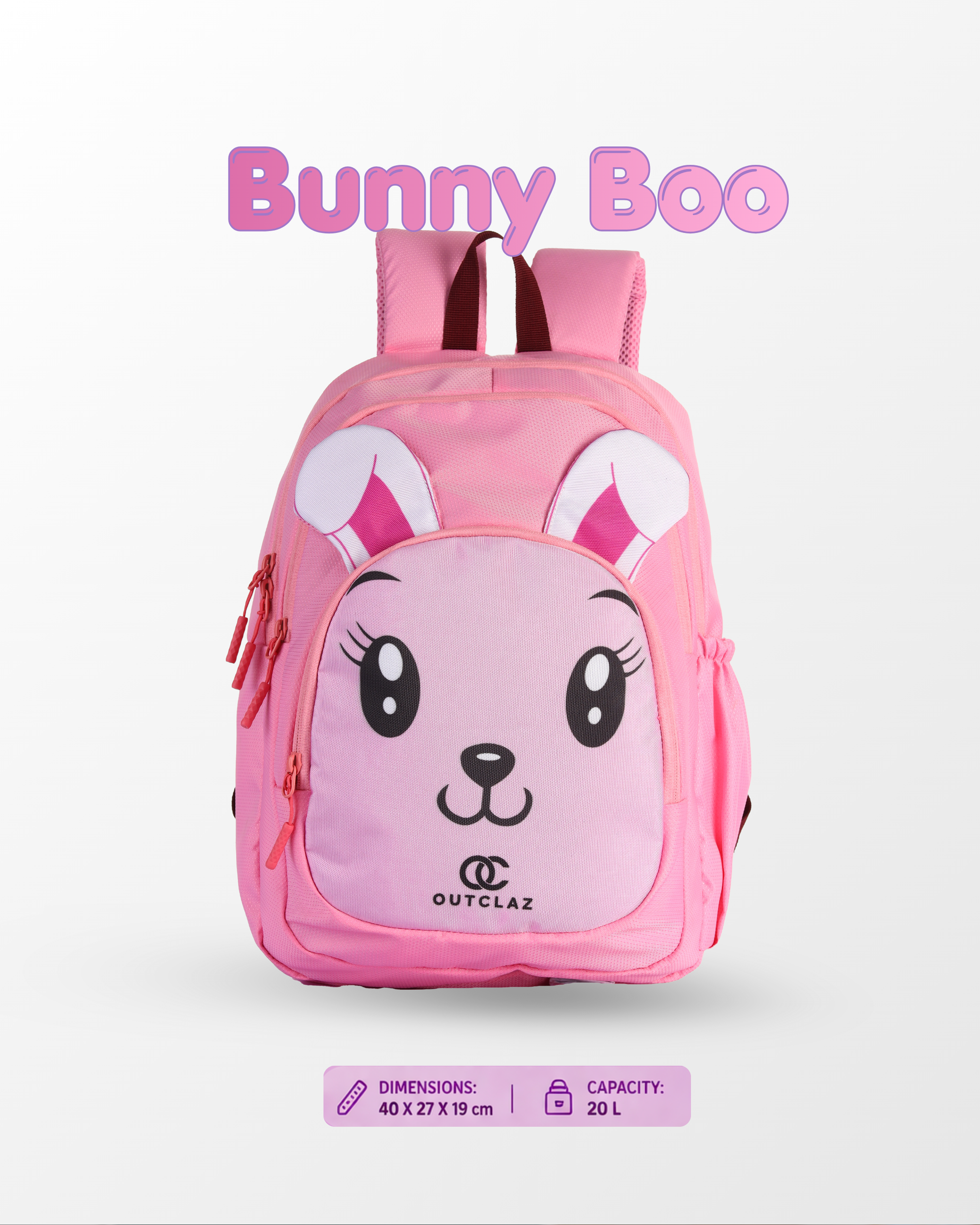 Bunny Boo Kids Backpack – Cute School Bag (20L, Lightweight)