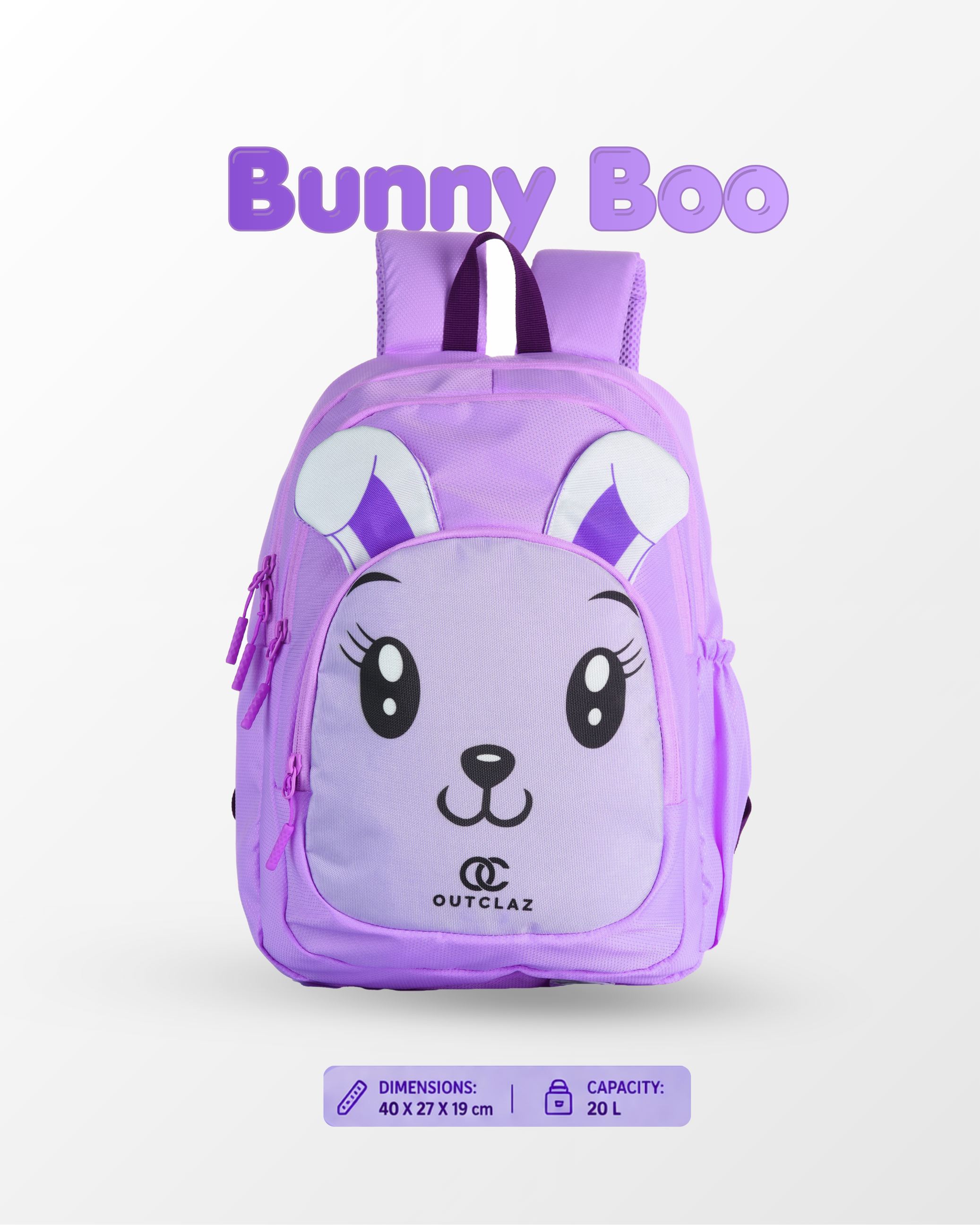 Bunny Boo Kids Backpack – Cute School Bag (20L, Lightweight)