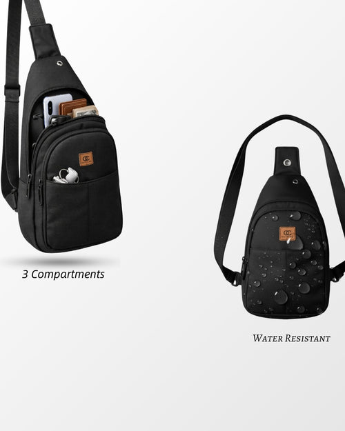 Jess-4 Sling Bag for Men & Women | Water-Resistant Lightweight Crossbody Bag with 3 Compartments