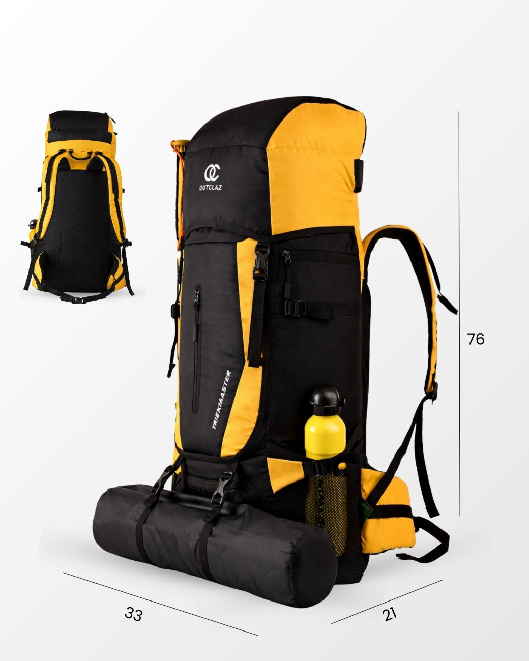 TrekMaster 70L Trekking Backpack | Waterproof Travel Bag with Laptop Sleeve, Shoe Compartment & Rain Cover | Hiking Rucksack