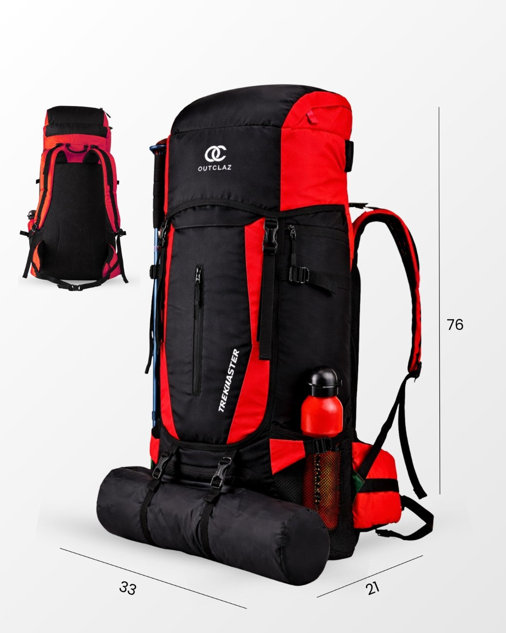 TrekMaster 70L Trekking Backpack | Waterproof Travel Bag with Laptop Sleeve, Shoe Compartment & Rain Cover | Hiking Rucksack