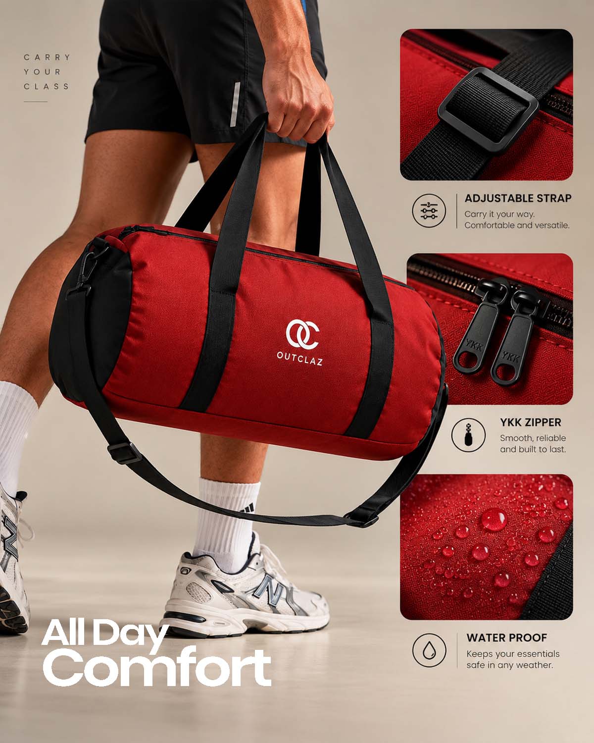 OUTCLAZ KITPACK 20L Duffel Bag with Adjustable Strap