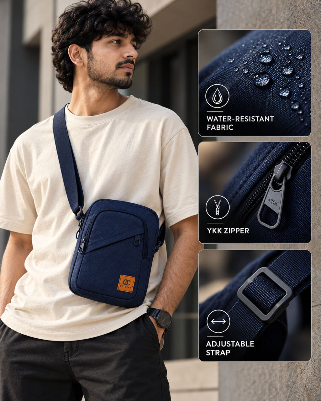 OUTCLAZ JINNY Compact Sling Bag – 5L Waterproof Shoulder Bag