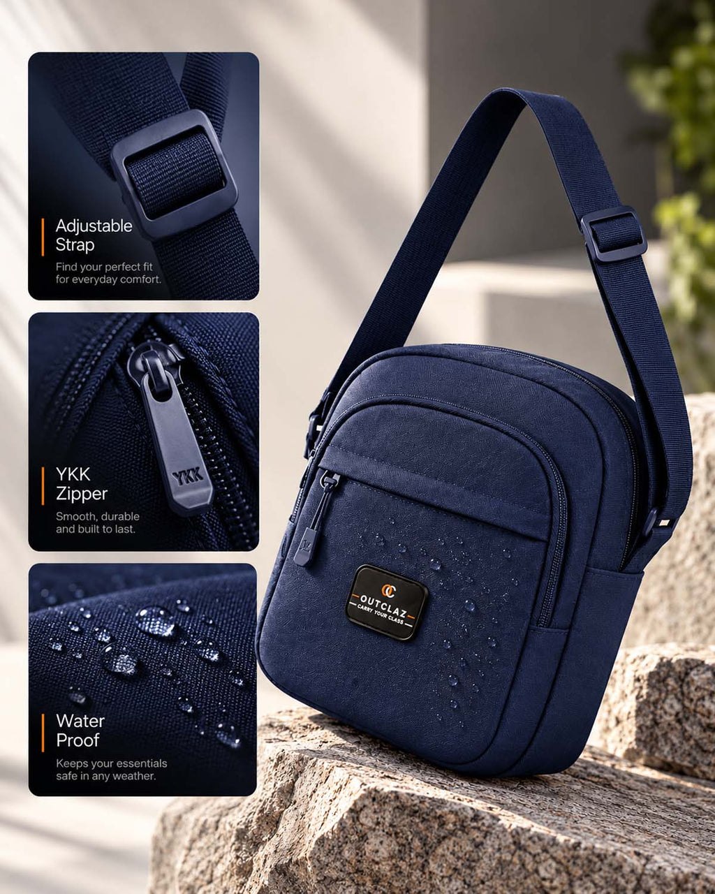 OUTCLAZ TABBY 12L Sling Bag with Adjustable Strap