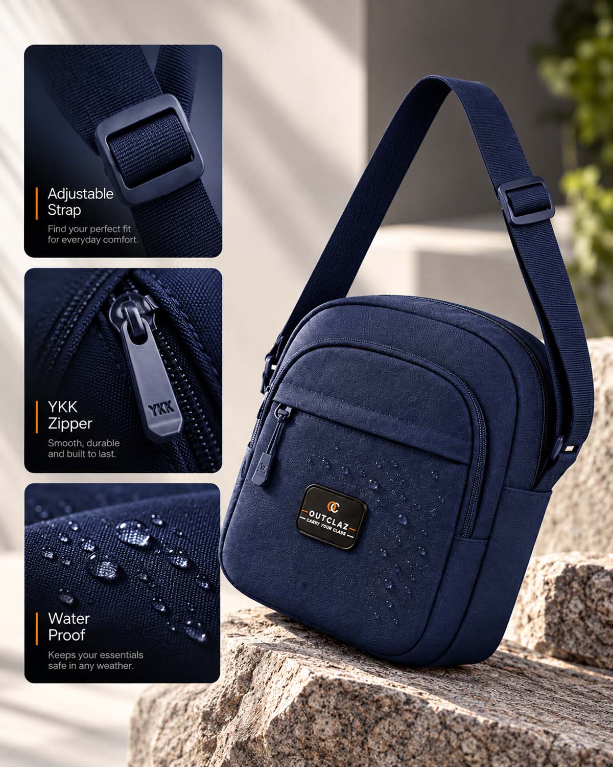 OUTCLAZ TABBY 12L Sling Bag with Adjustable Strap