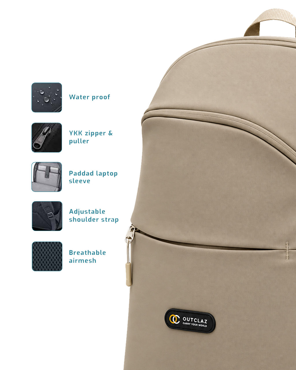 OUTCLAZ LOOPER 24L Laptop Backpack – Water-Resistant Office & Everyday Bag