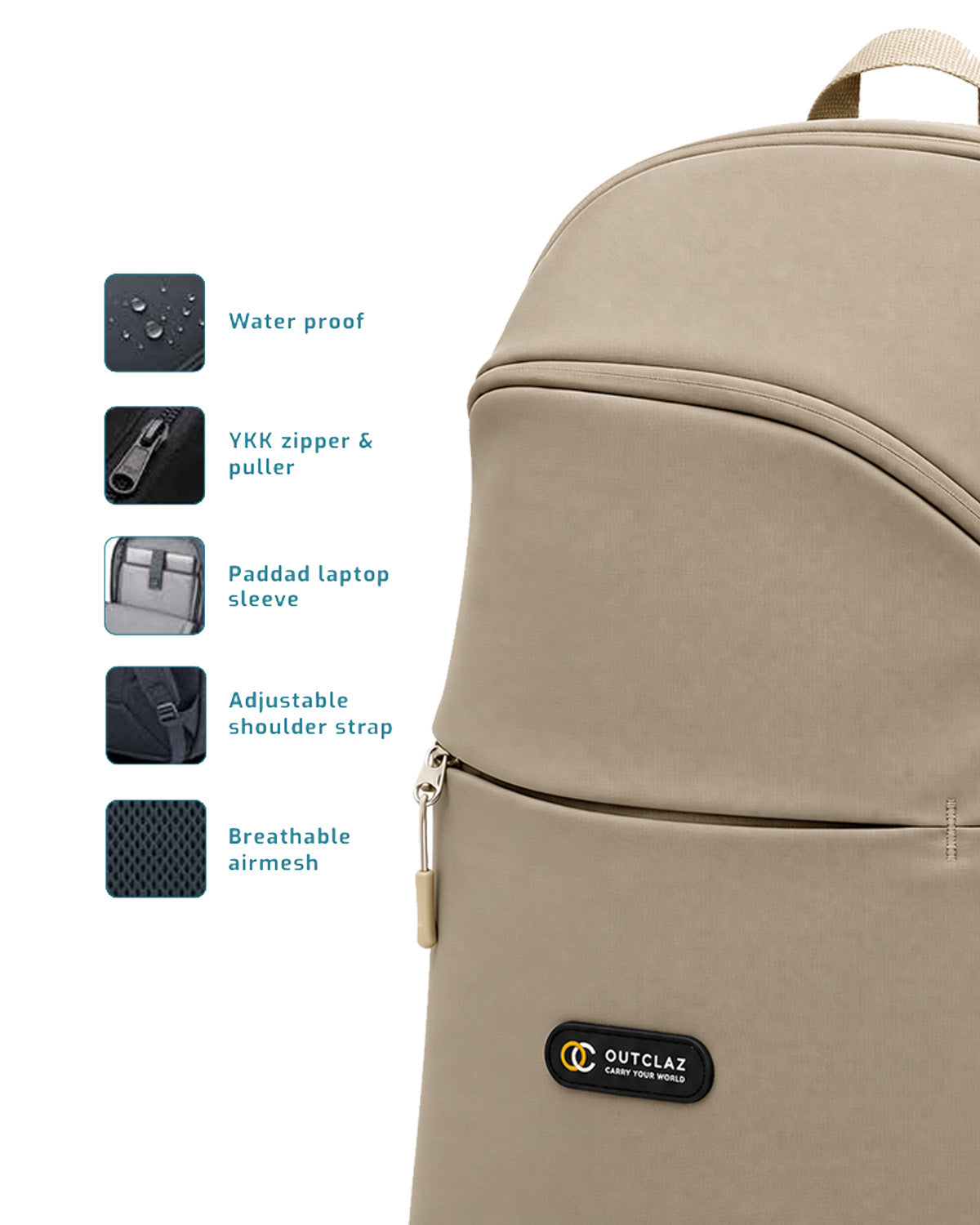 OUTCLAZ LOOPER 24L Laptop Backpack – Water-Resistant Office & Everyday Bag