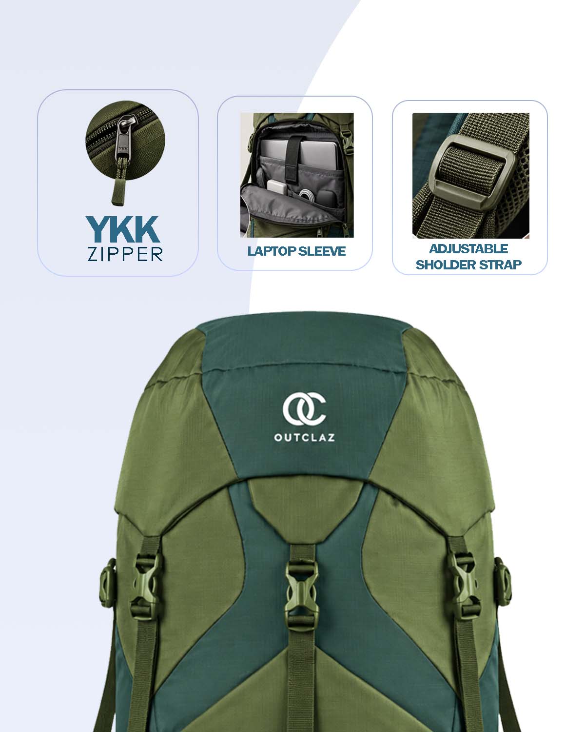 OUTCLAZ TUSKER 70L Trekking Backpack – Hiking & Travel Bag with Rain Cover