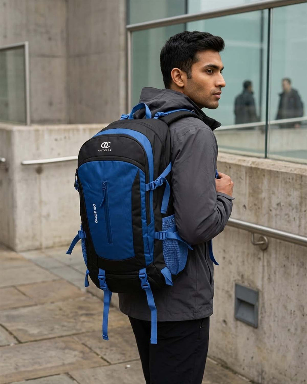 OUTCLAZ GLIDE 50L Trekking Backpack – Hiking & Travel Bag with Rain Cover