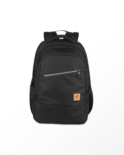 Segna 28L black waterproof laptop backpack front view