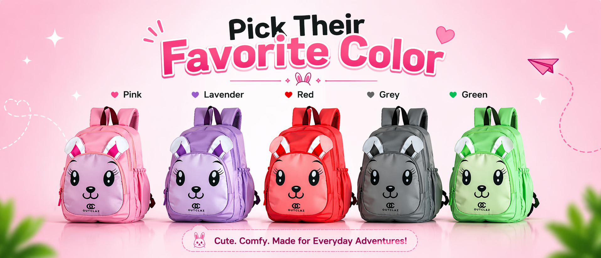 Bunny Boo Kids Backpack – Cute School Bag (20L, Lightweight)